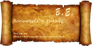 Borovnyák Enikő névjegykártya